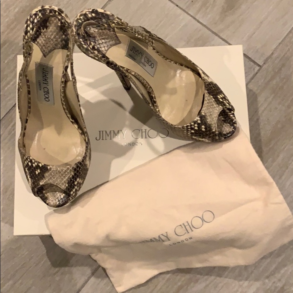 Jimmy Choo vita peep toe slingback - snake skin